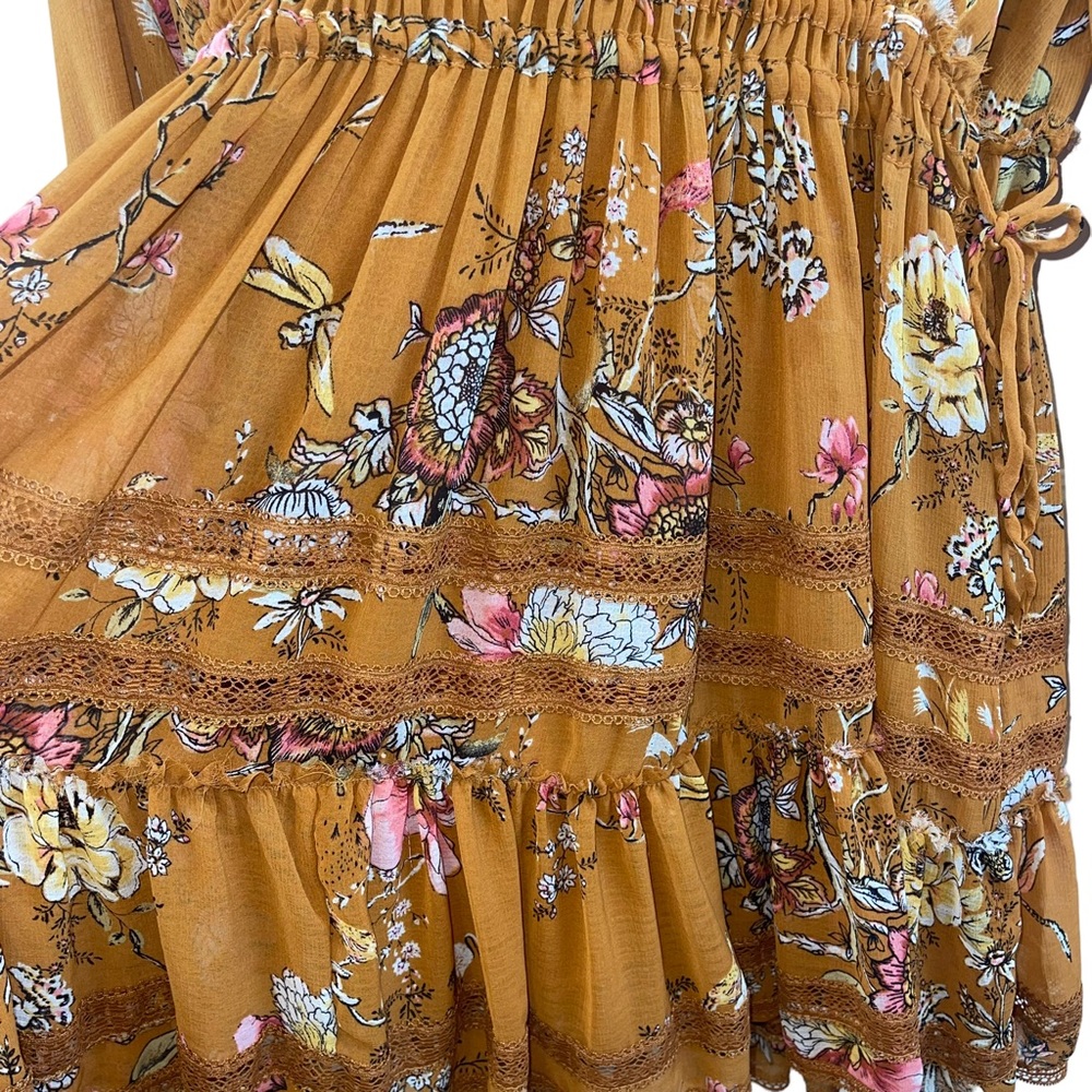 Free People Cherry Blossom Tiered Mini Dress Sz. XS - Picture 13 of 14